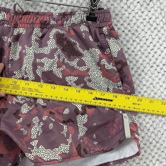 Maaji Shorts Women L Purple Abstract Running Shorts Build In Briefs Side Pockets - Picture 14 of 14